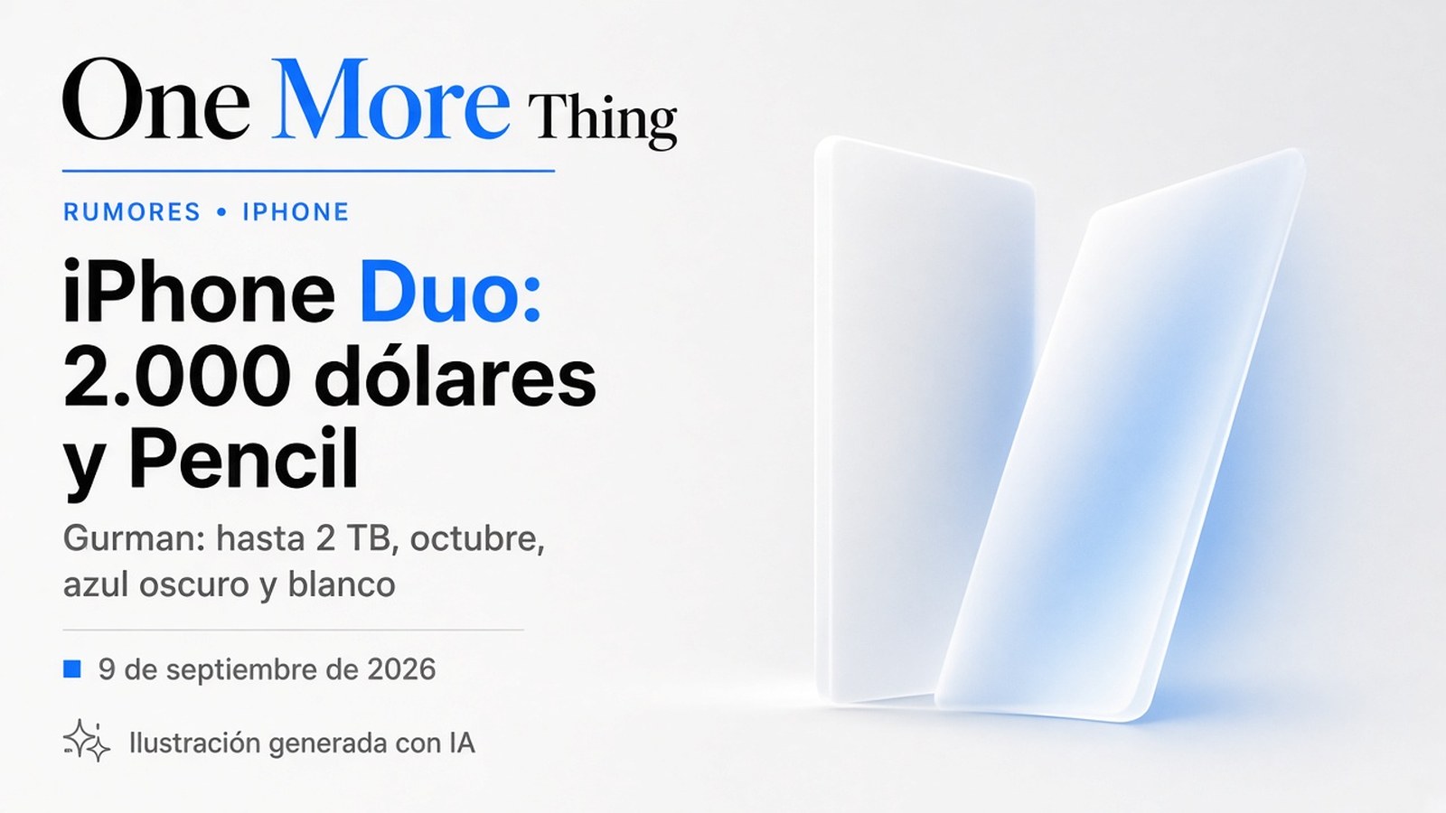 El plegable se llama iPhone Duo: 2.000 dólares y envío en octubre