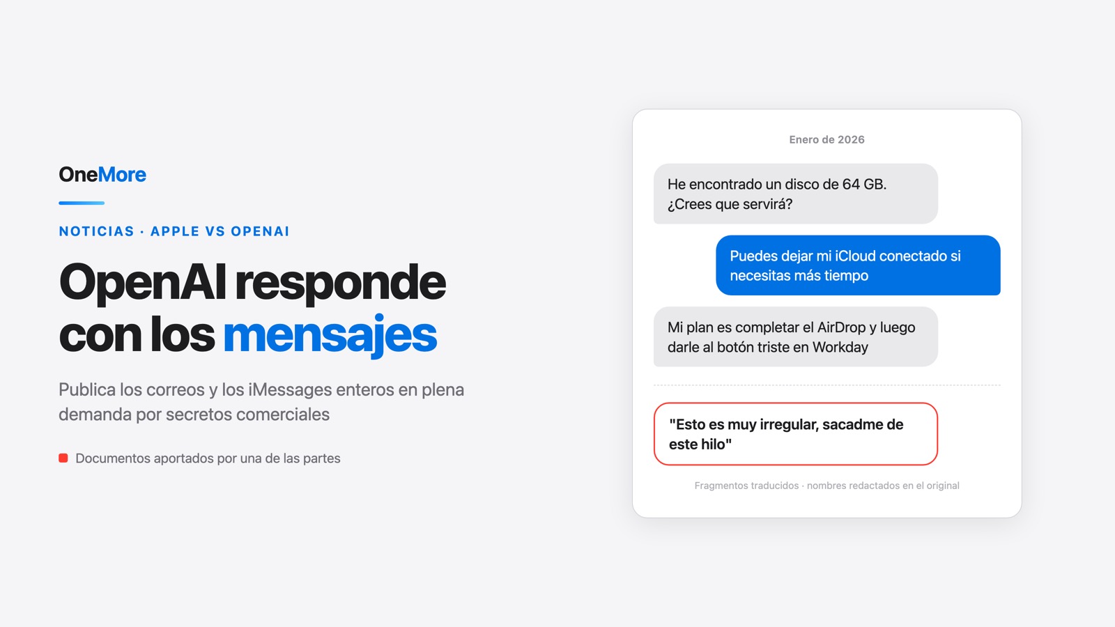 OpenAI responde a Apple publicando los mensajes: "Este tipo miente sobre haber hablado conmigo"