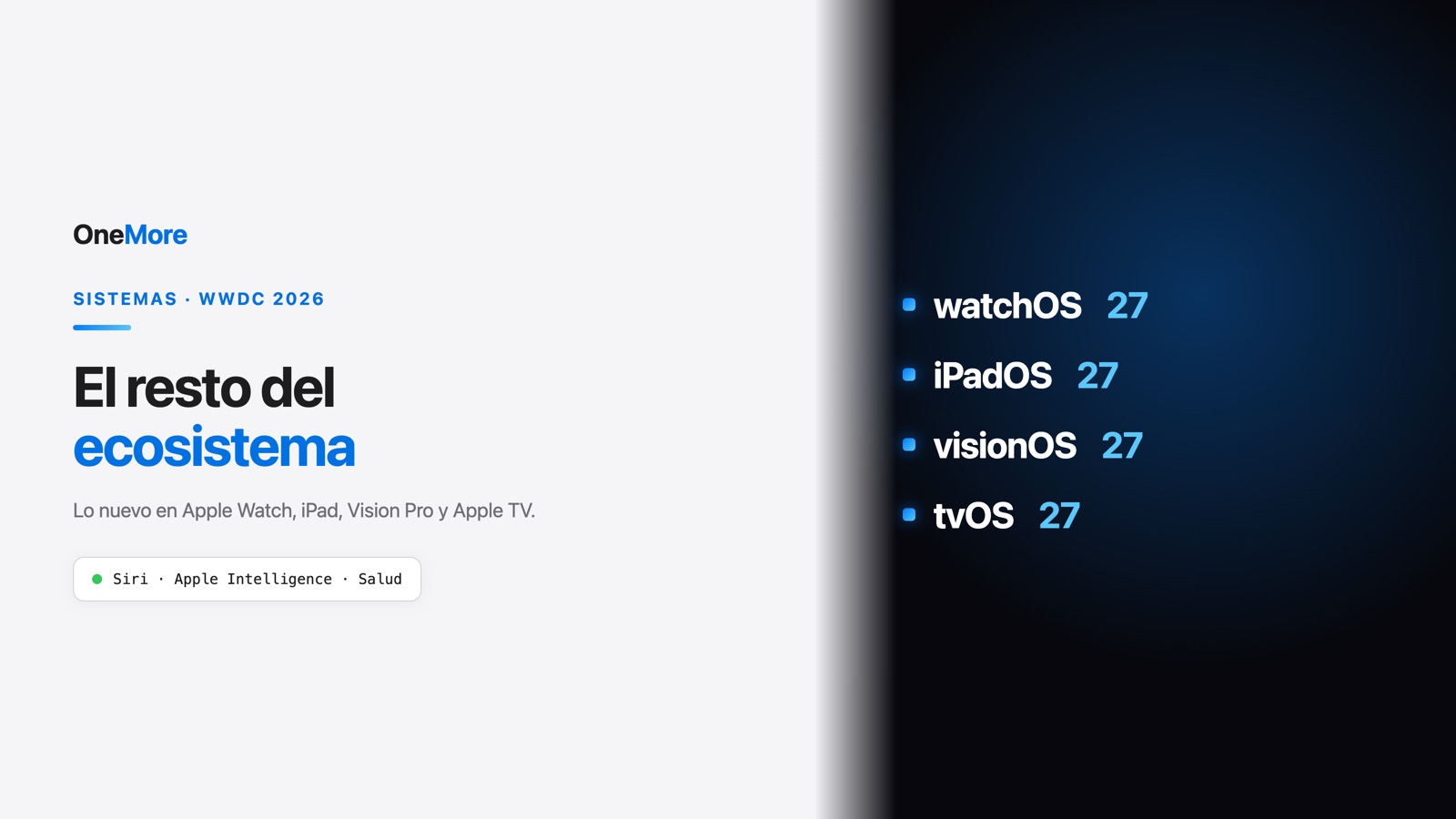watchOS, iPadOS, visionOS y tvOS 27: el resto de novedades de la WWDC 2026